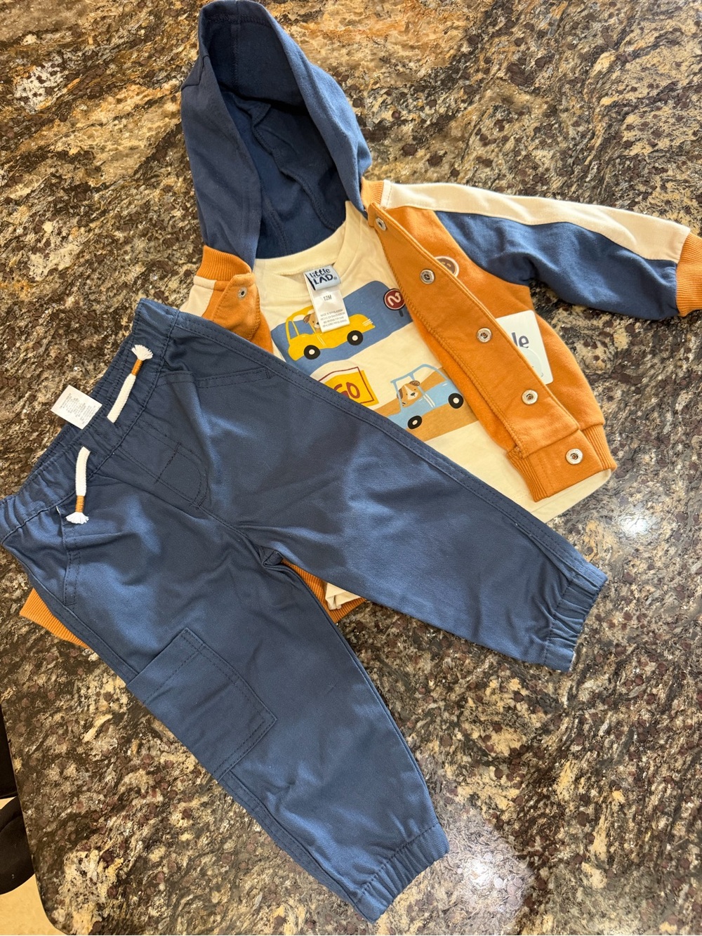 NWT Little Lad Navy Blue Jogger Set 12 months